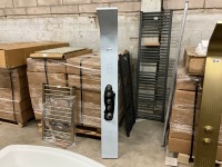 Black Chrome Thermostatic Shower Tower with Rain Head Body Jets and Hand Shower