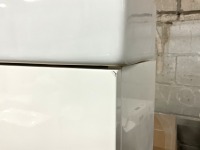 400mm Wide Wall Hung Cloakroom Vanity Unit in Grey with White Ceramic 1 Tap Hole Basin - 3