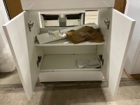 600mm 2 Door White Gloss Vanity unit with 1 Tap Hole Ceramic Basin - 7