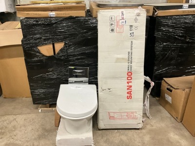 TOILET, SANI 100 & FLUSH PLATE
