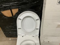 Wall Hung Toilet Bundle to Include 100-120cm Wall Hung Frame, Flush Plate and Rimless Wall Hung WC with Soft Closing Seat - 8