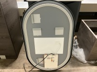Tablet Shaped 800mm x 500mm Gun Metal Framed LED Mirror - 3