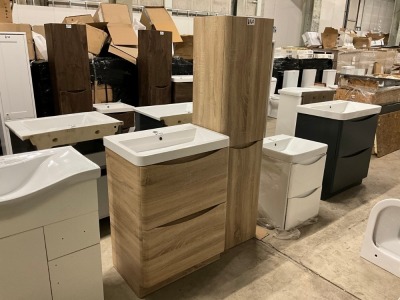 FLOOR STANDING VANITY UNIT, BASIN & TALL STORAGE UNIT