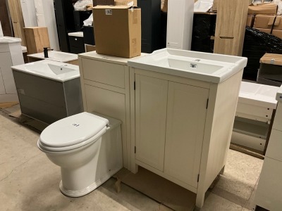 FLOOR STANDING VANITY UNIT, BASIN, TOILET & CONCEALED CISTERN