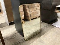 700mm x 500mm Brushed Brass Frame LED Mirror with 1200 x 500 Brass Heated Towel Radiator - 8