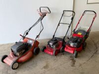 3No. ASSORTED WALK BEHIND PETROL LAWNMOWERS
