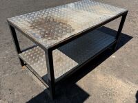 APPROX. 4ft x 3ft METAL WORK BENCH - 4