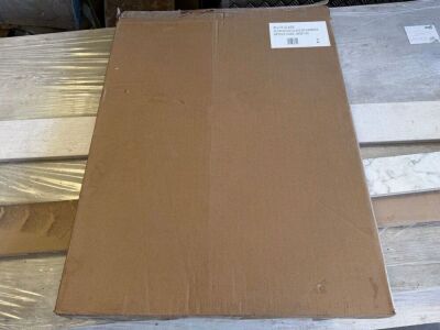 UNUSED 600mm x 750mm GLOSS BLACK GLASS SPLASHBACK