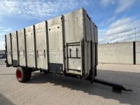 APPROX. 18ft x 8ft THORNE TRACTOR DRAWN LIVESTOCK TRAILER