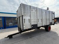 APPROX. 18ft x 8ft THORNE TRACTOR DRAWN LIVESTOCK TRAILER - 2