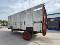 APPROX. 18ft x 8ft THORNE TRACTOR DRAWN LIVESTOCK TRAILER - 4