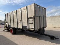 APPROX. 18ft x 8ft THORNE TRACTOR DRAWN LIVESTOCK TRAILER - 10