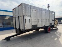 APPROX. 18ft x 8ft THORNE TRACTOR DRAWN LIVESTOCK TRAILER - 12