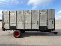 APPROX. 18ft x 8ft THORNE TRACTOR DRAWN LIVESTOCK TRAILER - 19