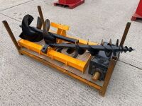 UNUSED HYDRAULIC AUGER DRIVE UNIT & 2 No. ASSORTED AUGERS TO SUIT SKID STEER LOADER - 3