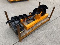UNUSED HYDRAULIC AUGER DRIVE UNIT & 2 No. ASSORTED AUGERS TO SUIT SKID STEER LOADER - 4