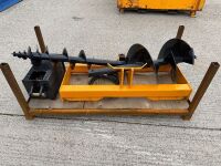 UNUSED HYDRAULIC AUGER DRIVE UNIT & 2 No. ASSORTED AUGERS TO SUIT SKID STEER LOADER - 5