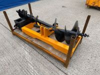 UNUSED HYDRAULIC AUGER DRIVE UNIT & 2 No. ASSORTED AUGERS TO SUIT SKID STEER LOADER - 6