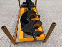 UNUSED HYDRAULIC AUGER DRIVE UNIT & 2 No. ASSORTED AUGERS TO SUIT SKID STEER LOADER - 8