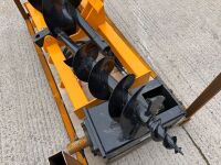 UNUSED HYDRAULIC AUGER DRIVE UNIT & 2 No. ASSORTED AUGERS TO SUIT SKID STEER LOADER - 9