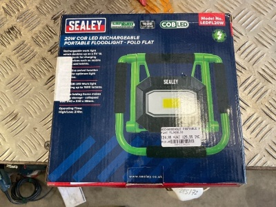 UNUSED SEALEY 20W COB LED RECHARGABLE FLOODLIGHT