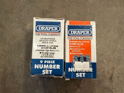 2No. UNUSED DRAPER 9 PIECE NUMBER SET