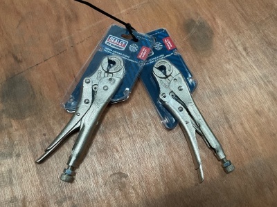 2No. UNUSED SEALEY 195mm ROUND JAW PLIERS