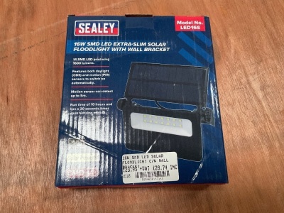 UNUSED SEALEY 16W LED EXTRA SLIM SOLAR FLOODLIGHT