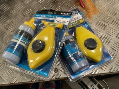 2No. UNUSED BLUESPOT 3 PIECE CHALK LINE KITS