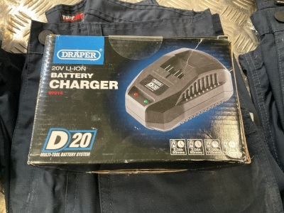 UNUSED DRAPER 20v BATTERY CHARGER