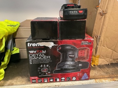 UNUSED TREND 18V CORDLESS DETAIL SANDER & BATTERIES