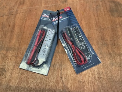2No. UNUSED SEALEY 12v LED BATTERY/ALTERNATOR TESTERS