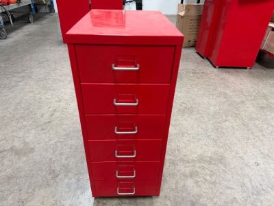 6 DRAWER METAL STORAGE UNIT ON WHEELS