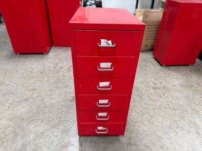 6 DRAWER METAL STORAGE UNIT ON WHEELS