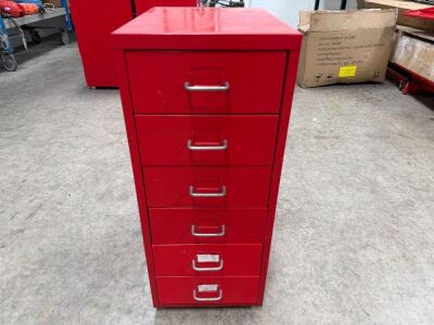 6 DRAWER METAL STORAGE UNIT ON WHEELS
