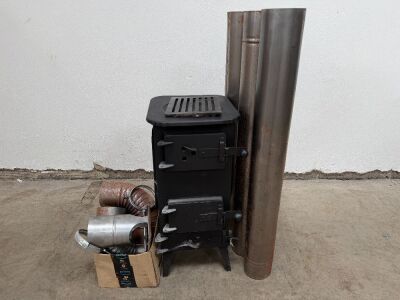 UNUSED SOLID FUEL STOVE, FLUES & BENDS