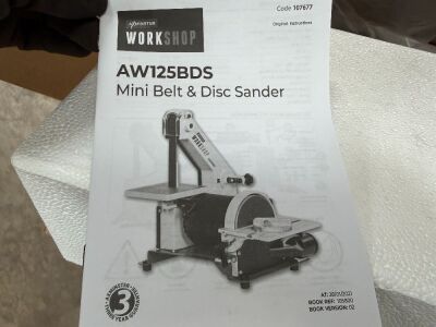 UNUSED AXMINSTER AW125BDS MINI BELT & DISC SANDER (BOXED)