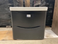 Matt Black 600mm Wall Hung 2 Drawer Vanity Unit with 1 Tap hole Basin - 2