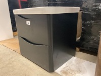 Matt Black 600mm Wall Hung 2 Drawer Vanity Unit with 1 Tap hole Basin - 4