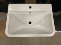 Matt Black 600mm Wall Hung 2 Drawer Vanity Unit with 1 Tap hole Basin - 5