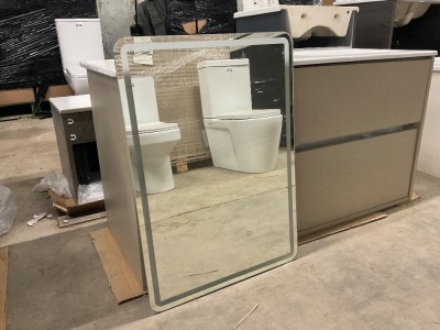 Bluetooth Music 700mm x 500mm LED Mirror with sensor on/off and Heated Demister Pad