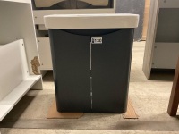 500mm 2 Door Anthracite Cloakroom Vanity unit with 1 Tap Hole Ceramic Basin - 2
