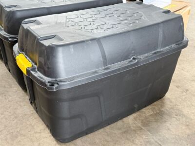 STRATA 175lt HEAVY DUTY PLASTIC TRUNK ON WHEELS & CONTENTS