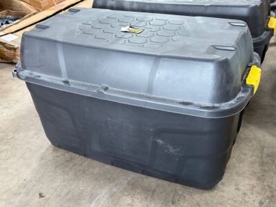 STRATA 175lt HEAVY DUTY PLASTIC TRUNK ON WHEELS & CONTENTS