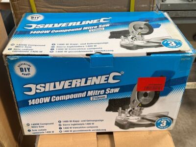 UNUSED SILVERLINE 210mm COMPOUND MITRE SAW