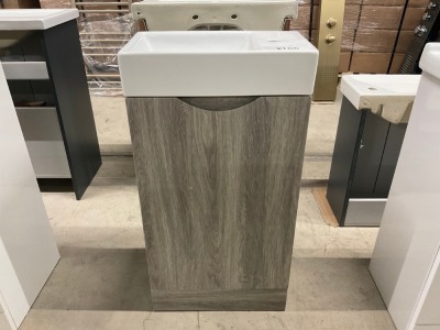 450mm Cloakroom Grey Anthracote Vanity unit with 1 Tap Hole Ceramic Basin
