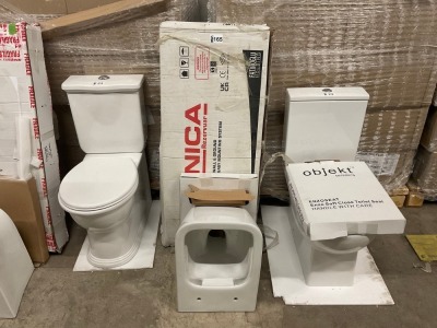 Wall Hung Toilet Bundle Inc. 100-120cm Wall Hung Frame, Black Flush Plate and Rimless Wall Hung WC with Soft Closing Seat