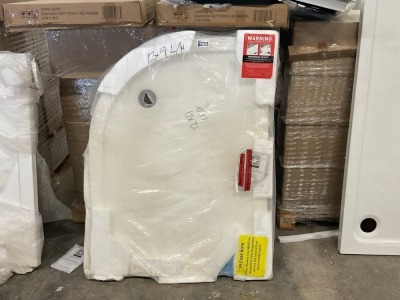 1200mm x 900mm Left Hand Offset Quadrant Acrylic capped Stone Resin Low Profile Shower Tray