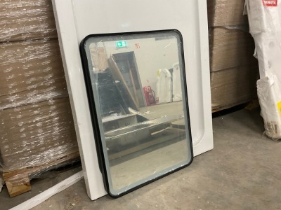 Hudson Reed Hydrus Black Framed LED Touch Sensor Bathroom Mirror 700mm H x 500mm W