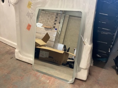 700mm x 500mm Bluetooth Music Mirror with Colour Change, Heated Demister Pad and Shaver Socket